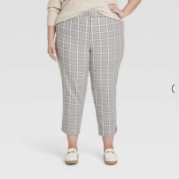 Women's High-Rise Ankle Tapered Pants - Ava & Viv Size 26 NWT Comfort Waist - Picture 1 of 11